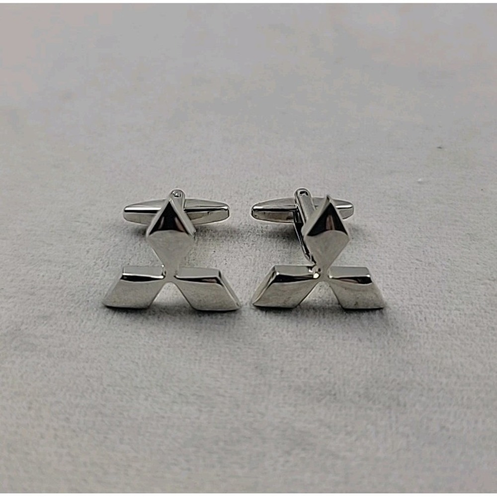 Mitsubishi‎ Silver Tone Cufflinks